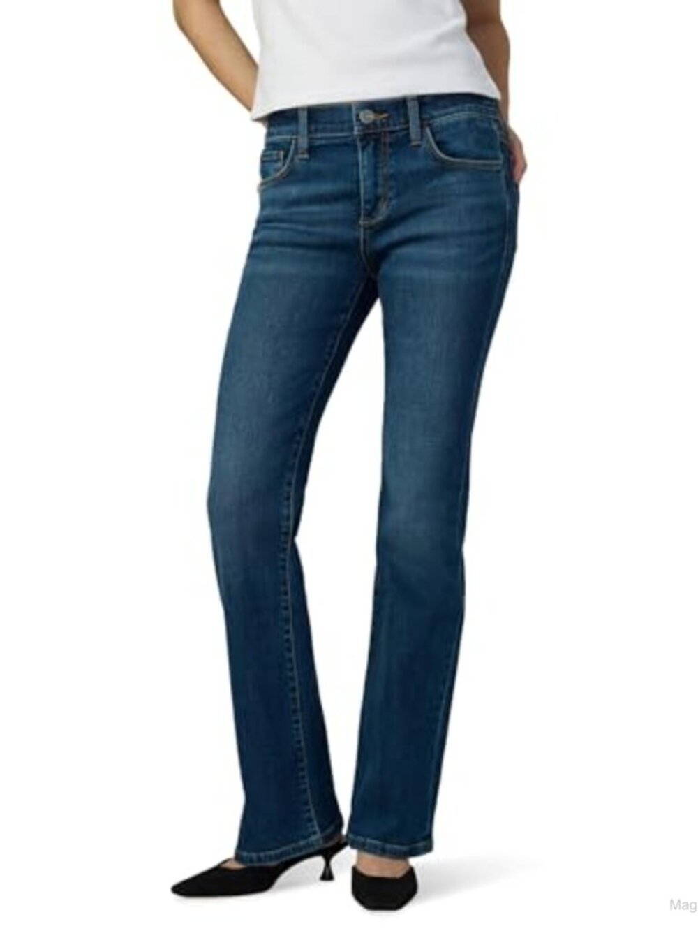 Petite Bootcut Mid Rise Stretch Denim Jeans